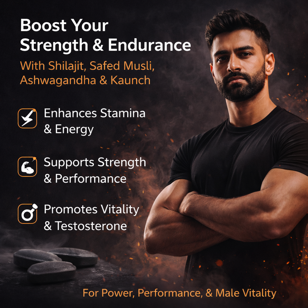 Men’s Stamina & Energy Boost Multivitamin with Shilajit, Ashwagandha, Safed Musli & Kaunch