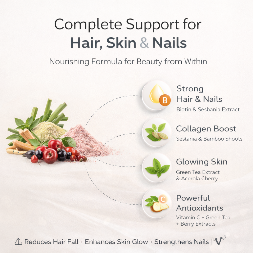 Hair Skin & Nails Multivitamins + Collagen Builder Powder