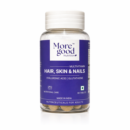 Hair, Skin & Nails Multivitamin Tablets | Glutathione & Hyaluronic Acid | Skin Glow, Hair Strength & Nail Care