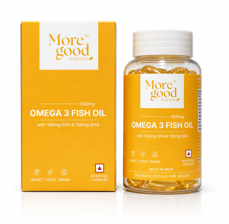 Omega 3 Fish Oil 1000mg Capsules | 180mg EPA & 120mg DHA | Fish Oil Supplement for Heart, Brain & Joint Support
